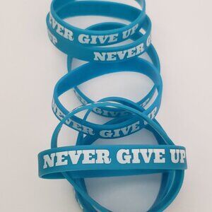 Never Give Up Wristband (10 for $14) Inspirational